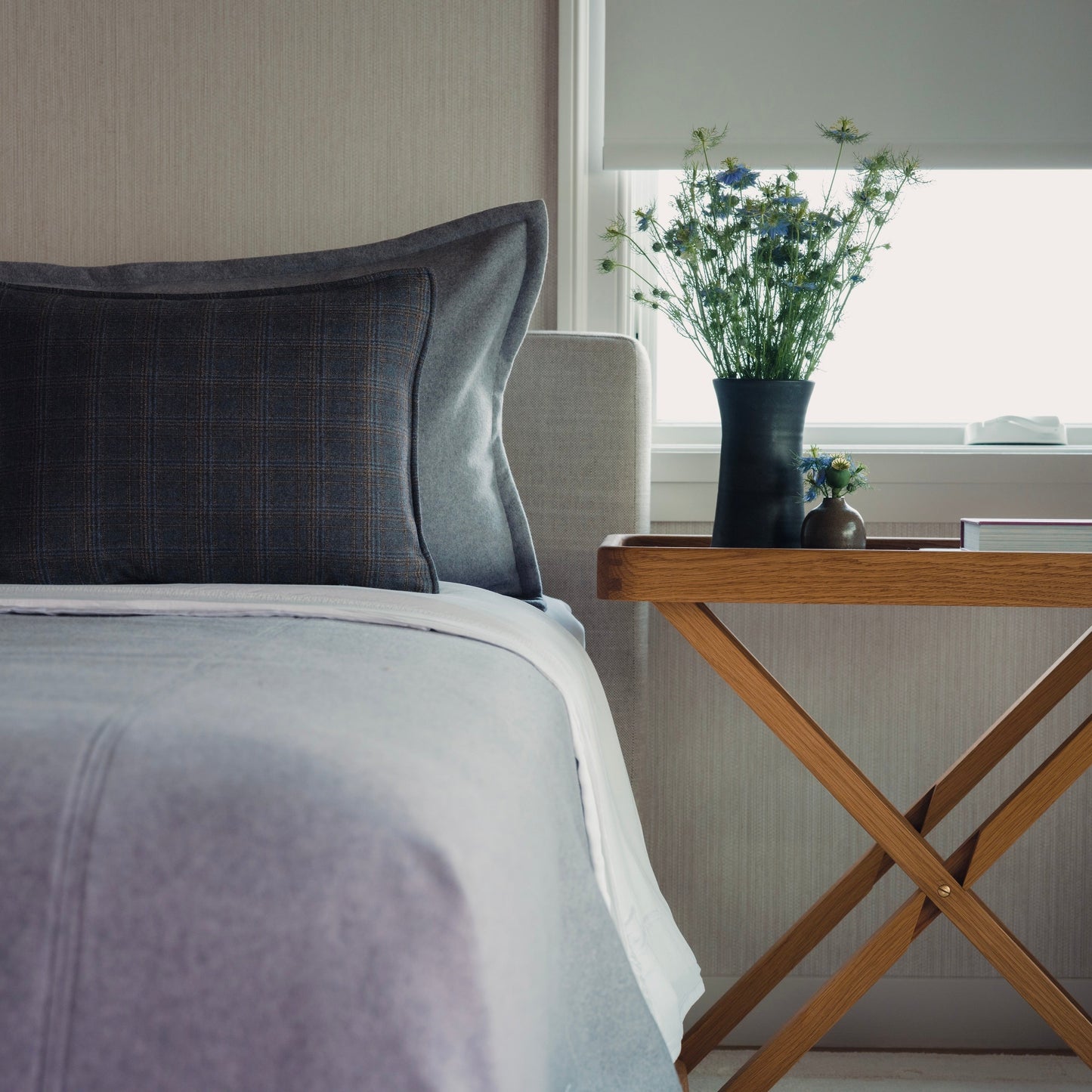100% Cashmere Coverlet - Steel Grey